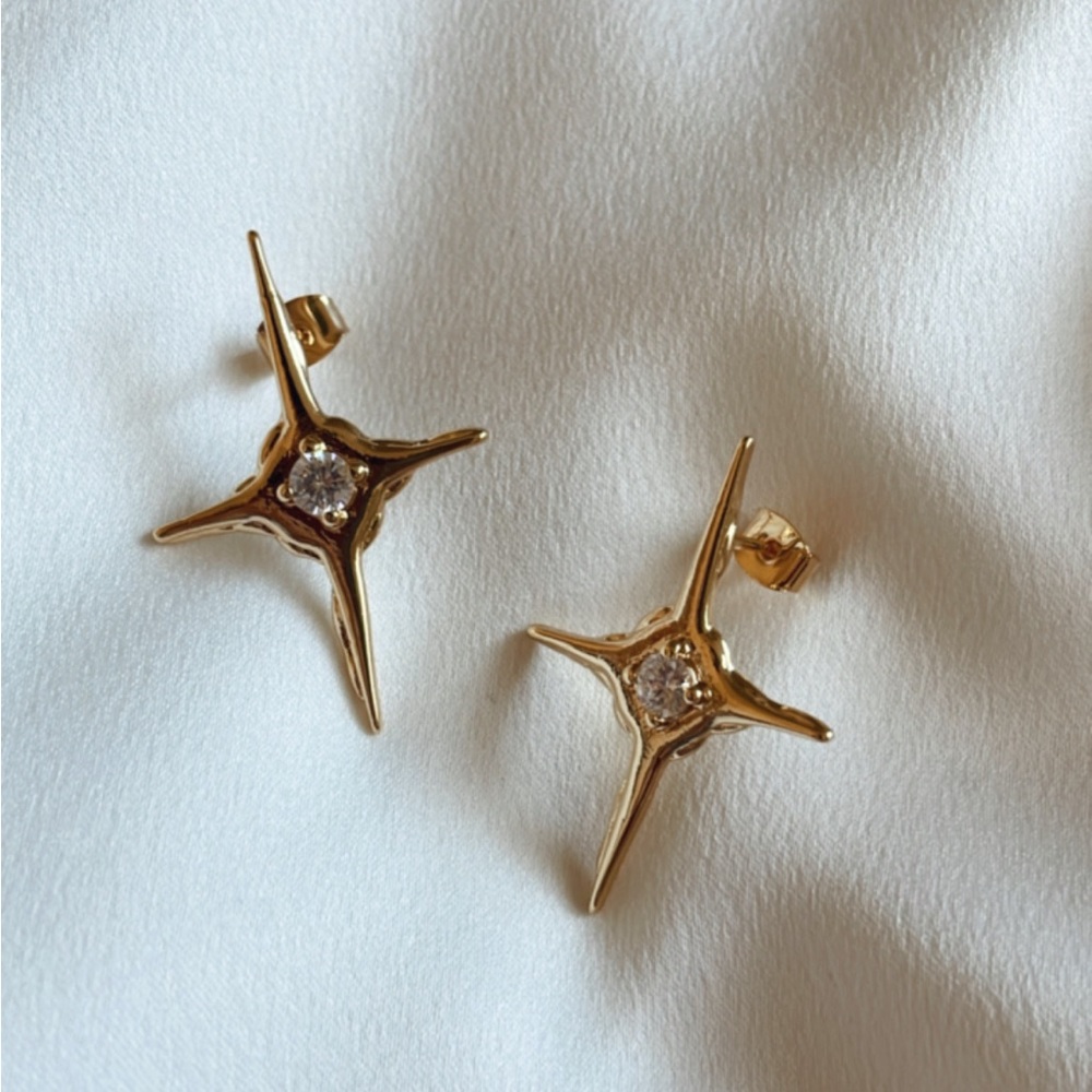 Gold Starburst Earrings